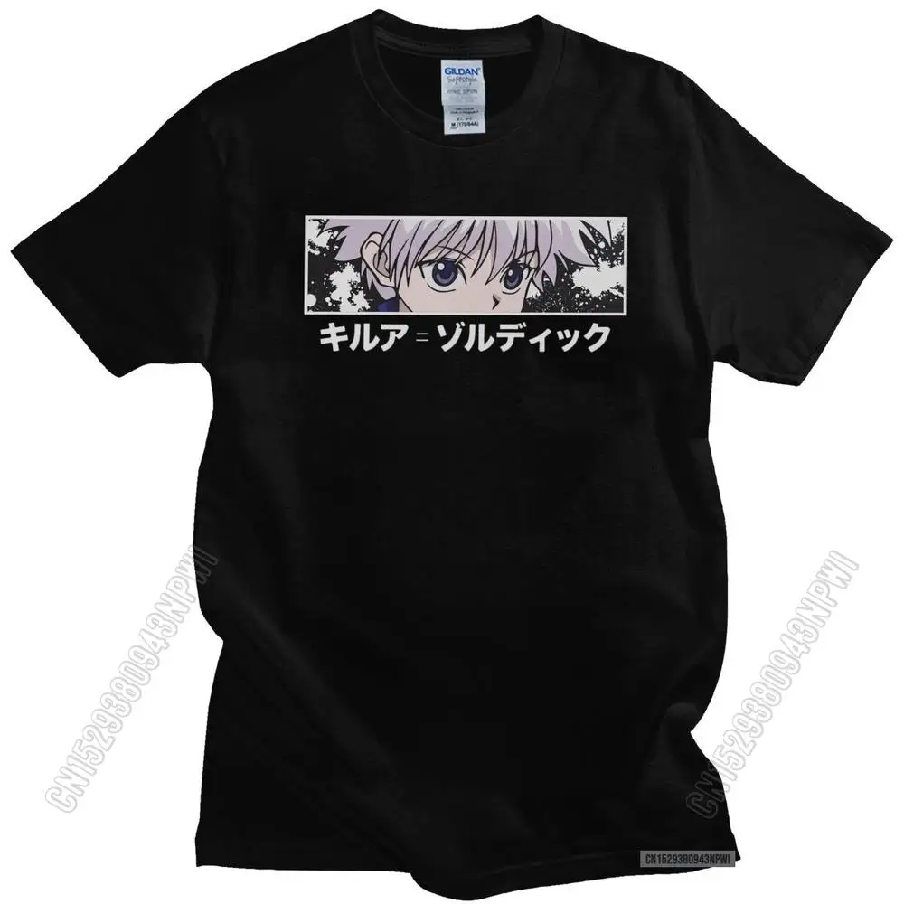 

Funny Men Tshirt HXH Killua Zoldyck T Shirt Short Sleeves 100% Cotton Anime Manga Tee Round Neck Leisure Hunter X Hunter T-Shirt