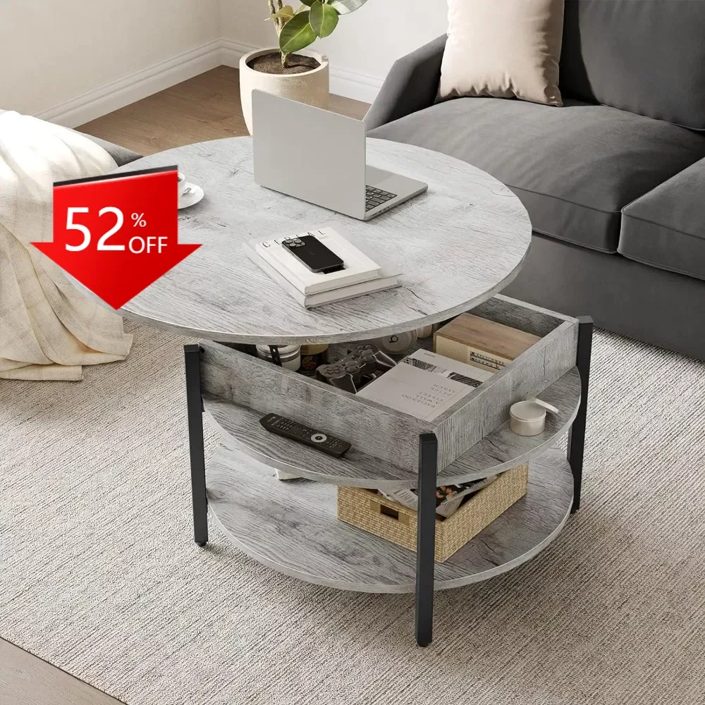 

Дизайнерский расширяемый журнальный столик со скрытым отсеком, центральный столик с полкой для хранения