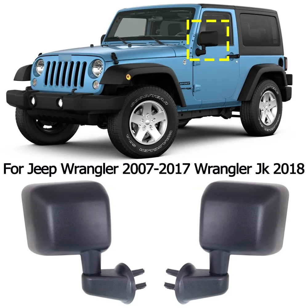 

Автомобильное внешнее боковое зеркало заднего вида в сборе для Jeep Wrangler 2007-2017 Wrangler Jk 2018 Автоматическая регулировка электрической линзы нагревательный элемент