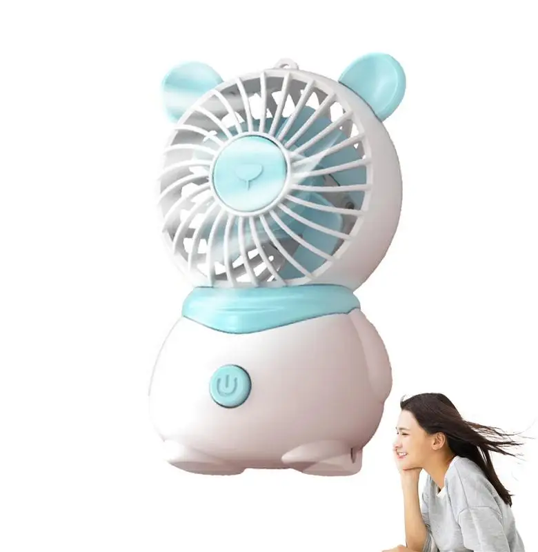 

Cute Desk Fan Small Portable Fan Handheld Pig Design 4 Fan Leaves USB Rechargeable Quiet Table Fan For Home Table Handheld