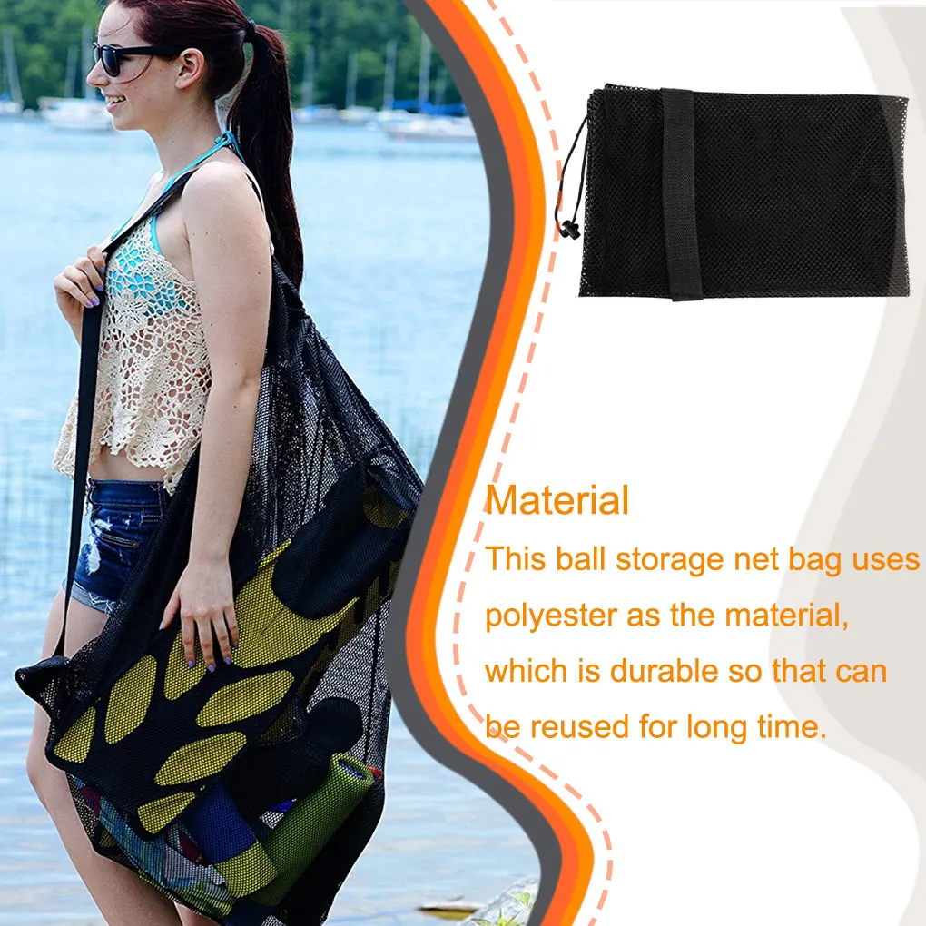 

Storage Net Bag with Adjustable Strap Carry Bags Ball Large Capacity Soccer Pocket Exercising Organizer for Gym