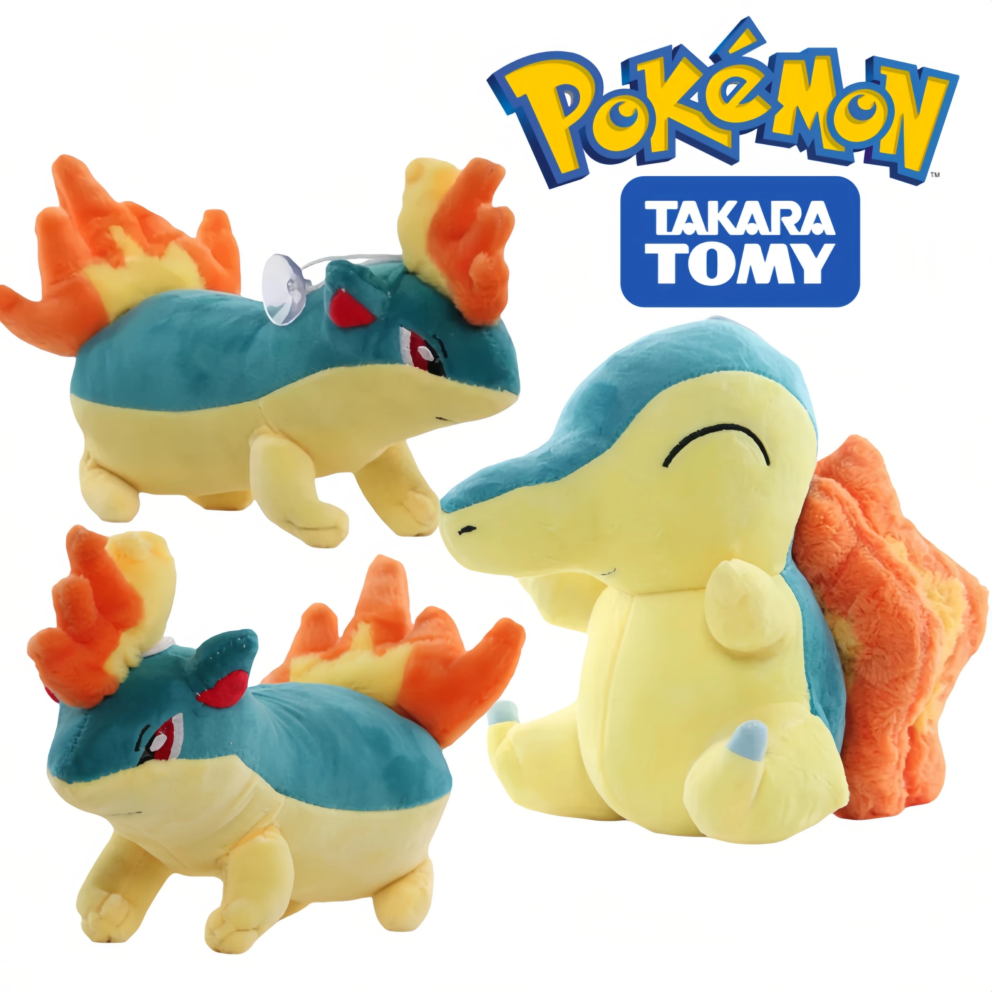 Pokemon Pikachu Cyndaqui Plush Toys Quilava Stuffed Dolls Typhlosion Chikorita Totodile Peluche Hobbies Collection Kid Gifts