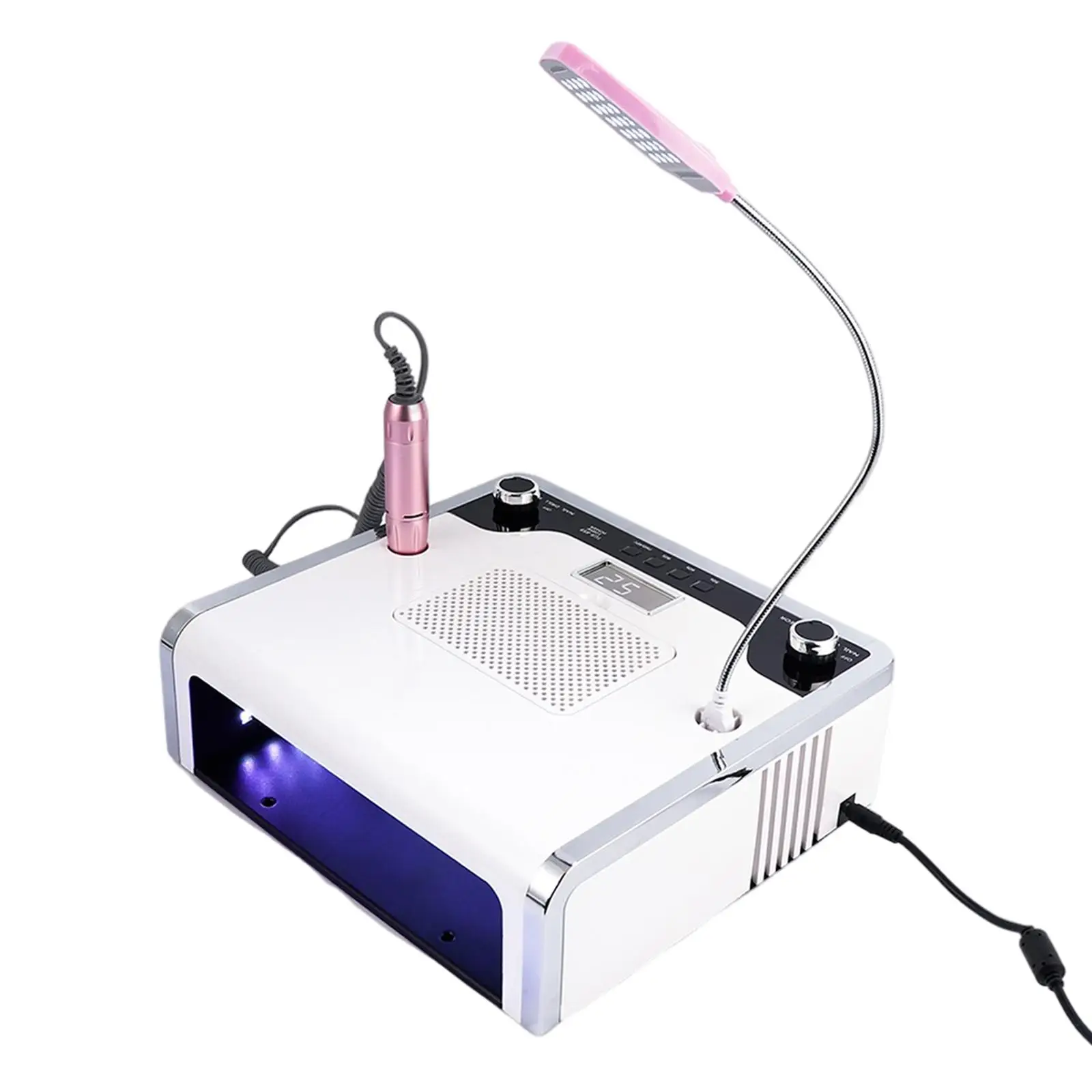 

4-In-1 Manicure Machine Professional Electric Nail Dust Collector Nail File Kits for Nails Polishing Drying Home Salon Suction
