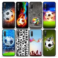 fire football soccer ball phone case for xiaomi mi 9 9t se 10t 10s mi a2 lite cc9 note 10 pro 5g soft silicone