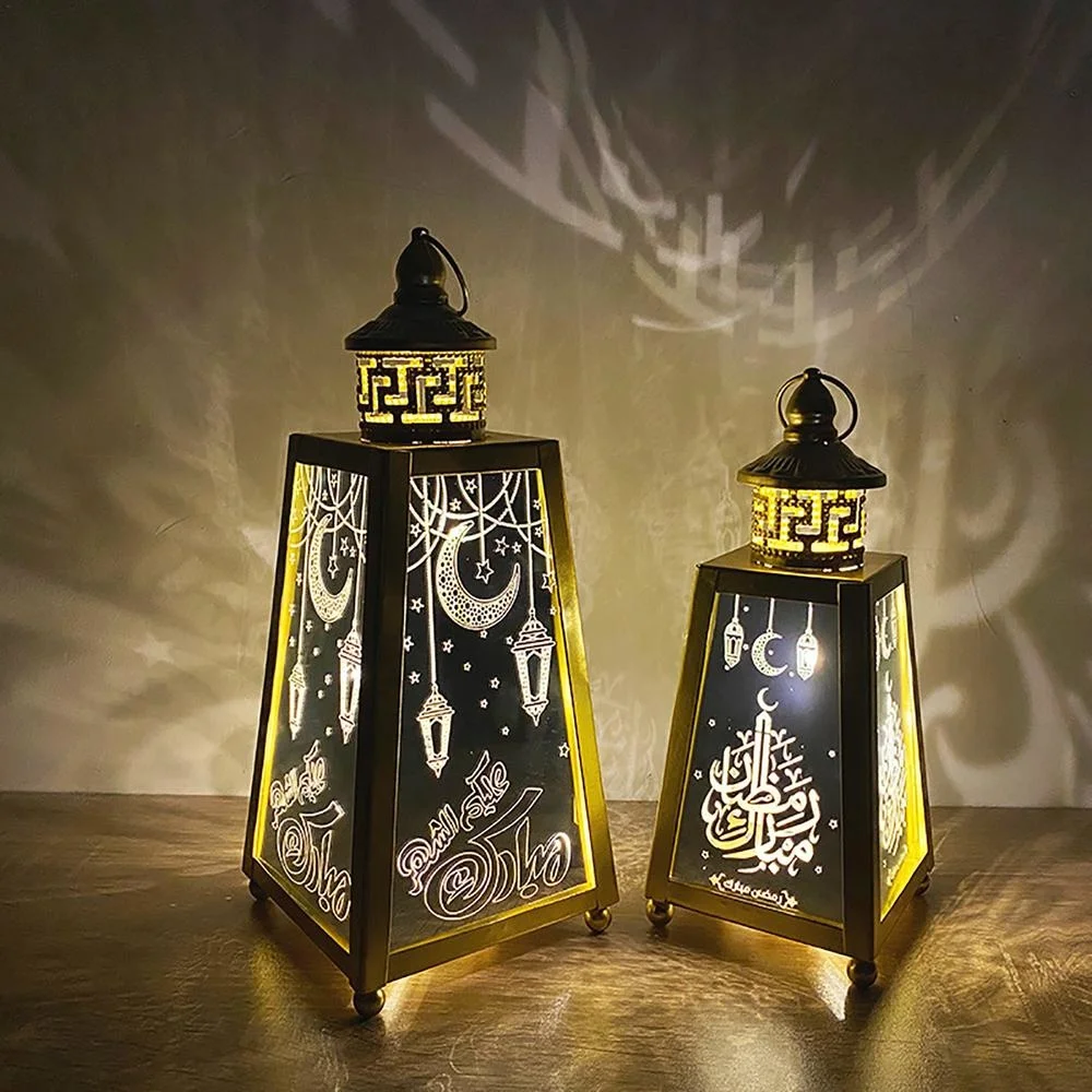 

Ramadan LED Light Decoration Eid Al-Adha Mubarak Islamic Muslim Party Iron Art Moon Starlight Retro Household Supplies Gift
