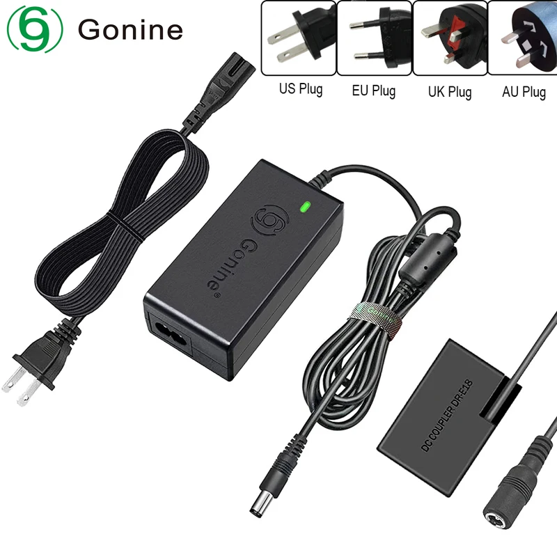 

Gonine ACK-E18 DR-E18 (LP-E17) Camera AC Power Adapter for Canon EOS RP 77D 200D 750D T6i T7i 760D T6s Kiss X8i 800D 850D 8000D