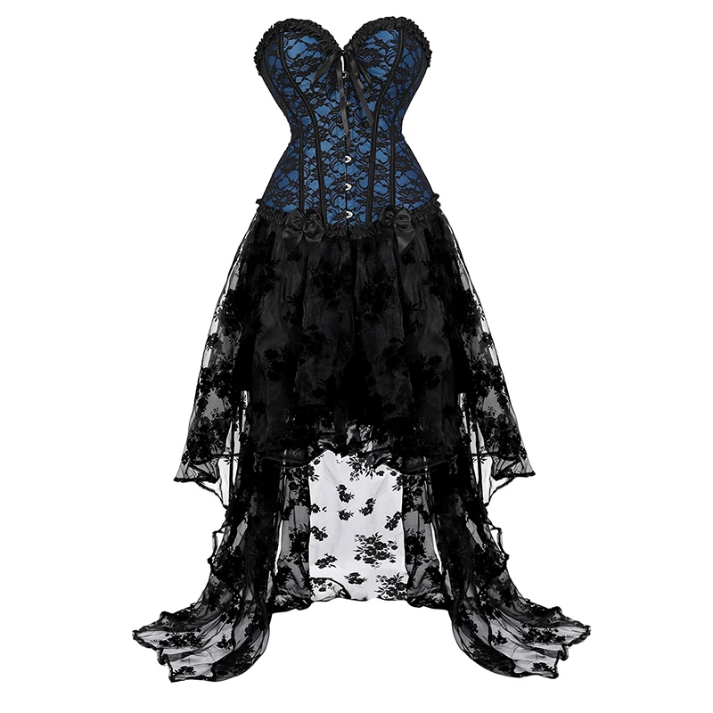 

Черный кружевной корсет, платье, женское сексуальное белье, корсет, топ на бретельках, модный Бурлеск, корсет, юбка-пачка, комплект