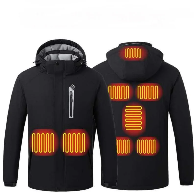 8 Areas Men Women Heated Jacket USB Charging Heated Cold-Proof Outdoor Winter Thermal Warm Coat Electric Heated Jacket Washable