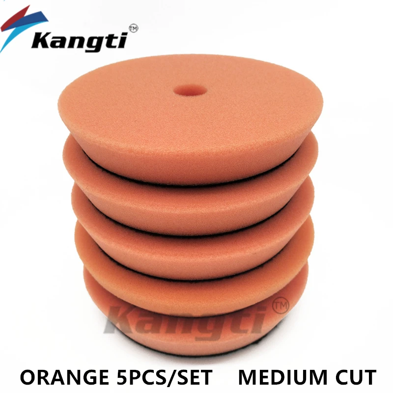 

Kangti комплект полировальных подушечек для автомобиля, 3-дюймовые самоклеящиеся полировальные круги, детали автомобиля, вощеные губчатые подушечки, инструмент для ухода за автомобилем