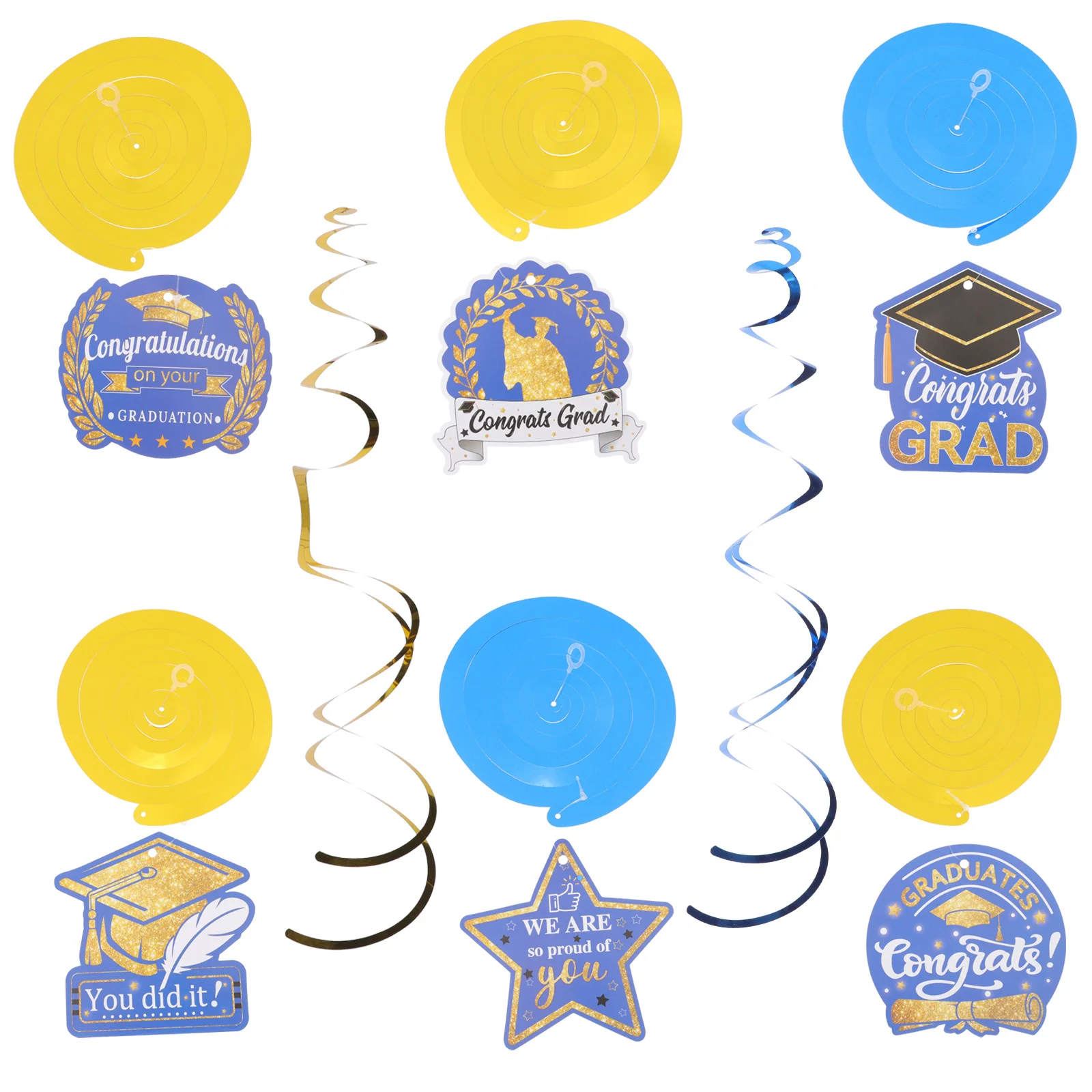 

10Pcs Graduation Spiral Pendants Set Decorative Pendants Party Layout Props