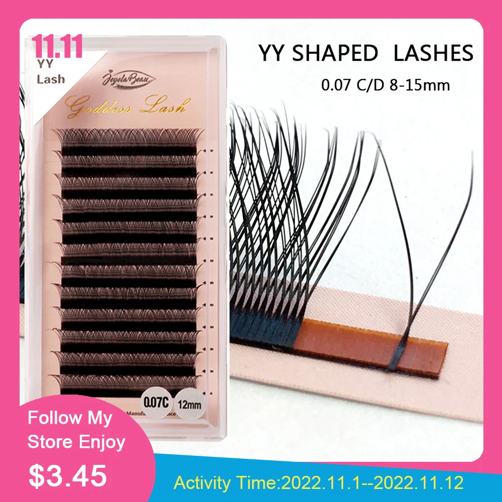 

Goddess YY Mesh Lash Y Shape Eyelashes Extension Premium Mink Soft Light Natural 4D Makeup Cross Bloom False Eyelash