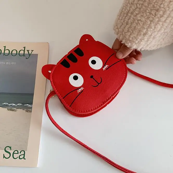 Lovely Children's Mini Shoulder Bags PU Leather Boys Girls Small Crossbody Bag Cute Cartoon Baby Kids Pink Red Coin Purse Wallet