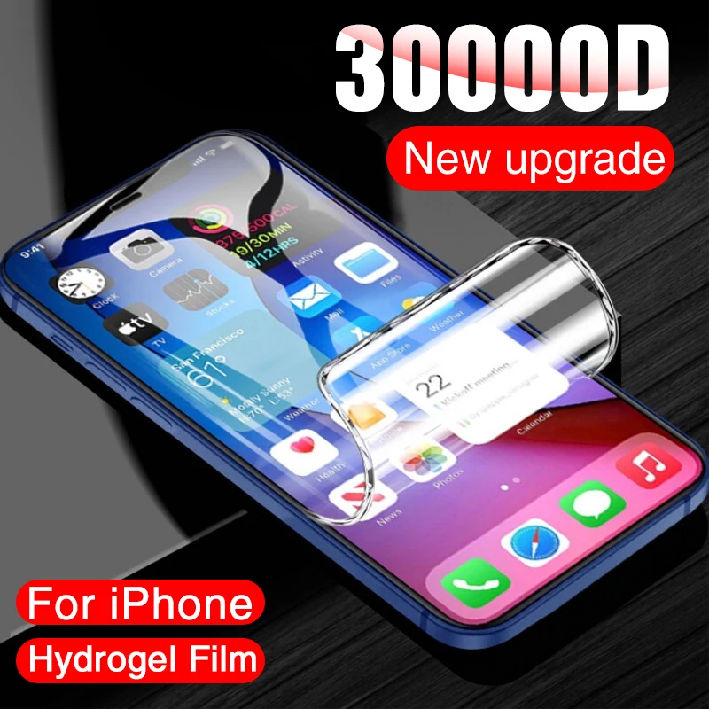 

Гидрогелевая пленка Yoovos для IPhone 14 11 12 13 Pro XS Max, защитная пленка для экрана IPhone XR X 7 8 6S 14 12 Plus SE 3 2, полное покрытие