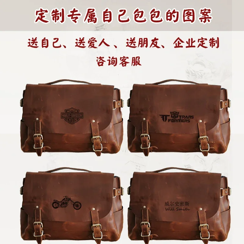 Боковые сумки с обеих сторон мотоцикла из воловьей кожи локомотивные прицепы