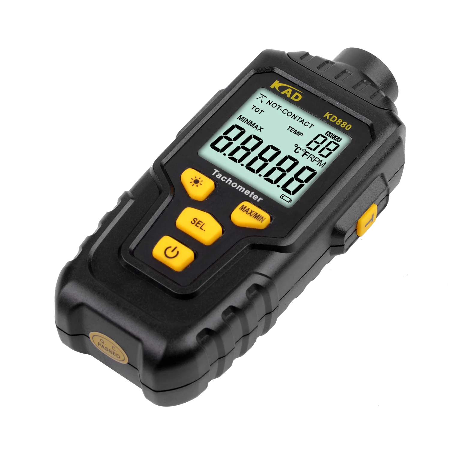 

Digital Non-Contact Laser Tachometer Wide Range 0.1~99999PRM Rotational Speed Distance Temperature Meter with Backlight