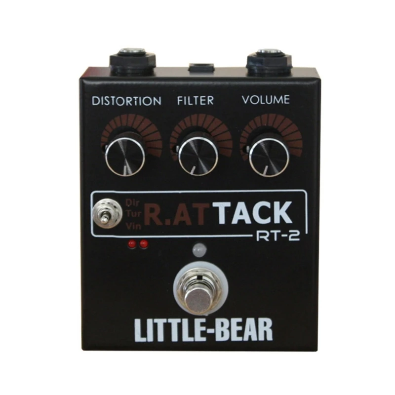 

Electric Guitar Distortion Effector with 3 Level Effect Stomp Box Fuzz Pedal LED Turbo-/Vintage-/Dirty Easy Operation