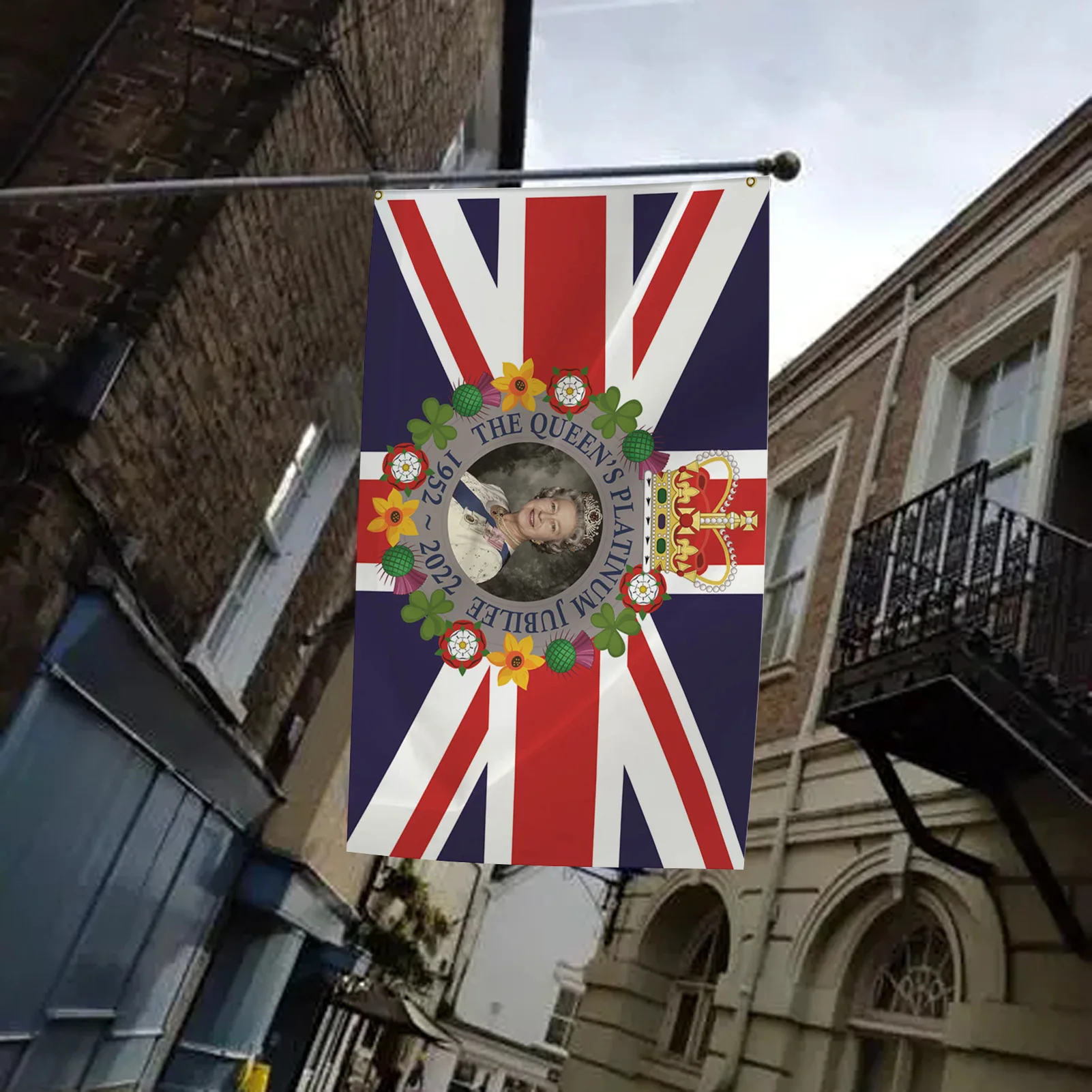 

Юбилейный флаг платина, королева s юбилейта 2022, украшения, Британский Юбилейный флаг платина, флаг королевы Елизаветы, ее величество королев...