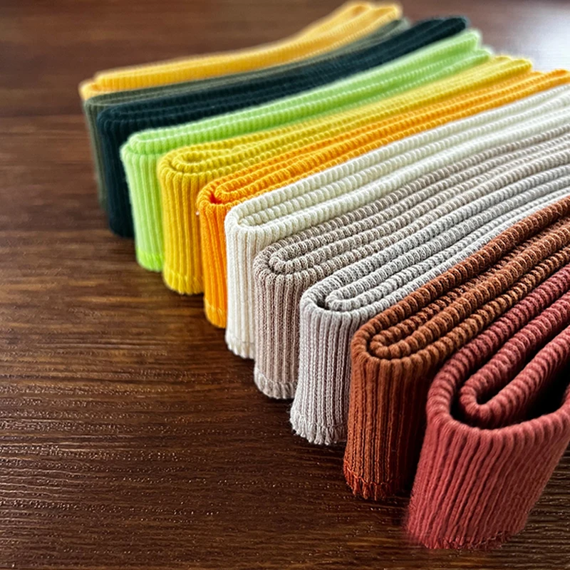 1Pc Pure Color Rib Cotton Knitted Elastic Sweater Collar Fabric Cuffs Trousers Elasticated Edges Garment Accessories - купить по