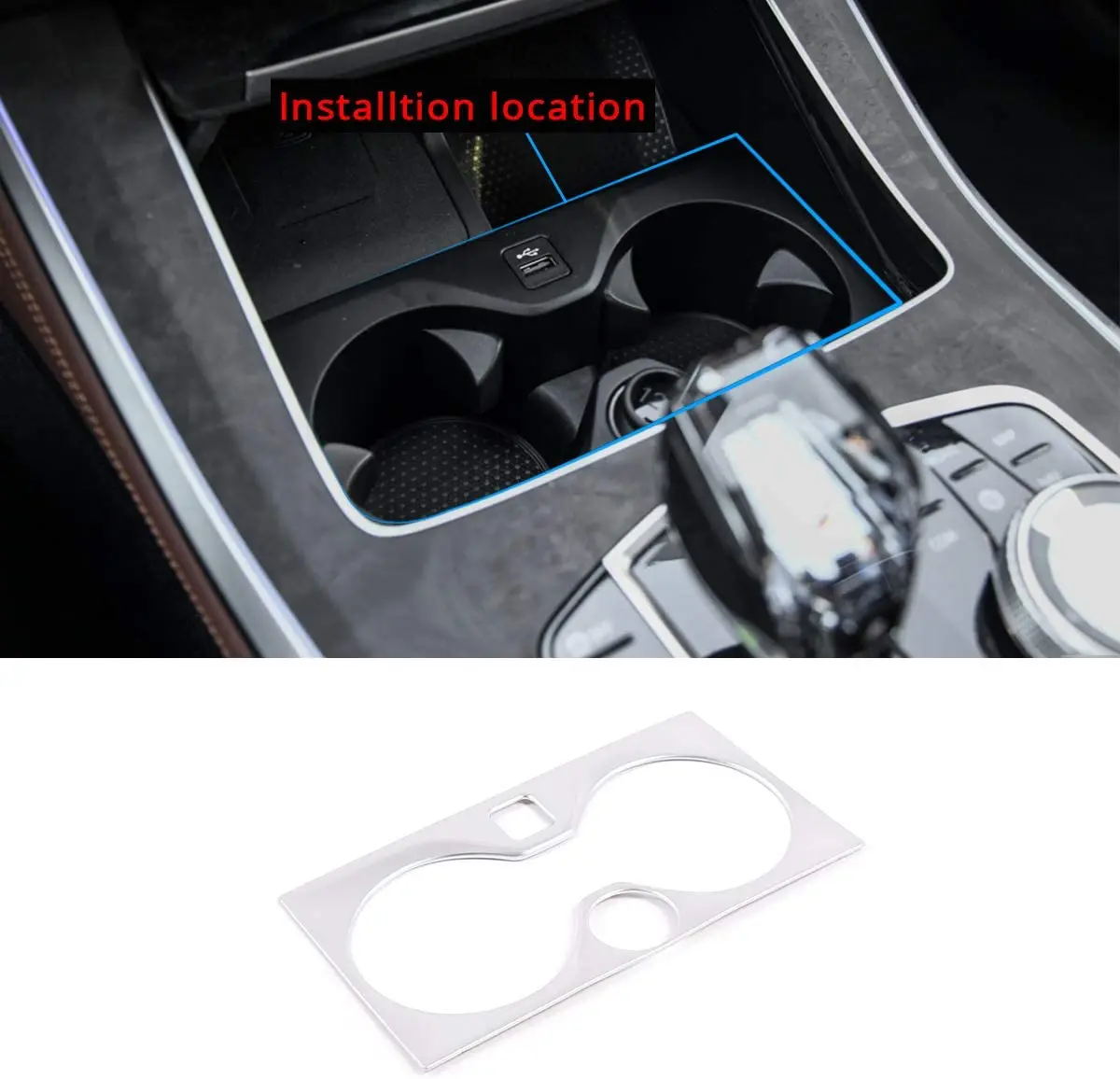 

ABS Matte Interior Car Center Console Cup Holder Decoration Strip Frame Trim for BMW X5 G05 2019