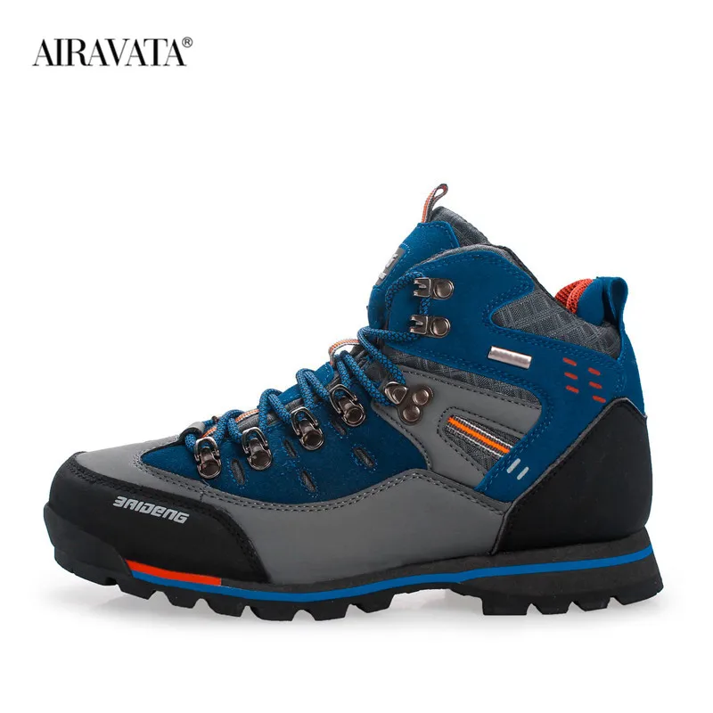 Outdoor Hiking Shoes Mens Mid-top Ankle Boot Anti Slip Trekking Boots for Climbing Waterproof Synthetic Leather Shoes Man