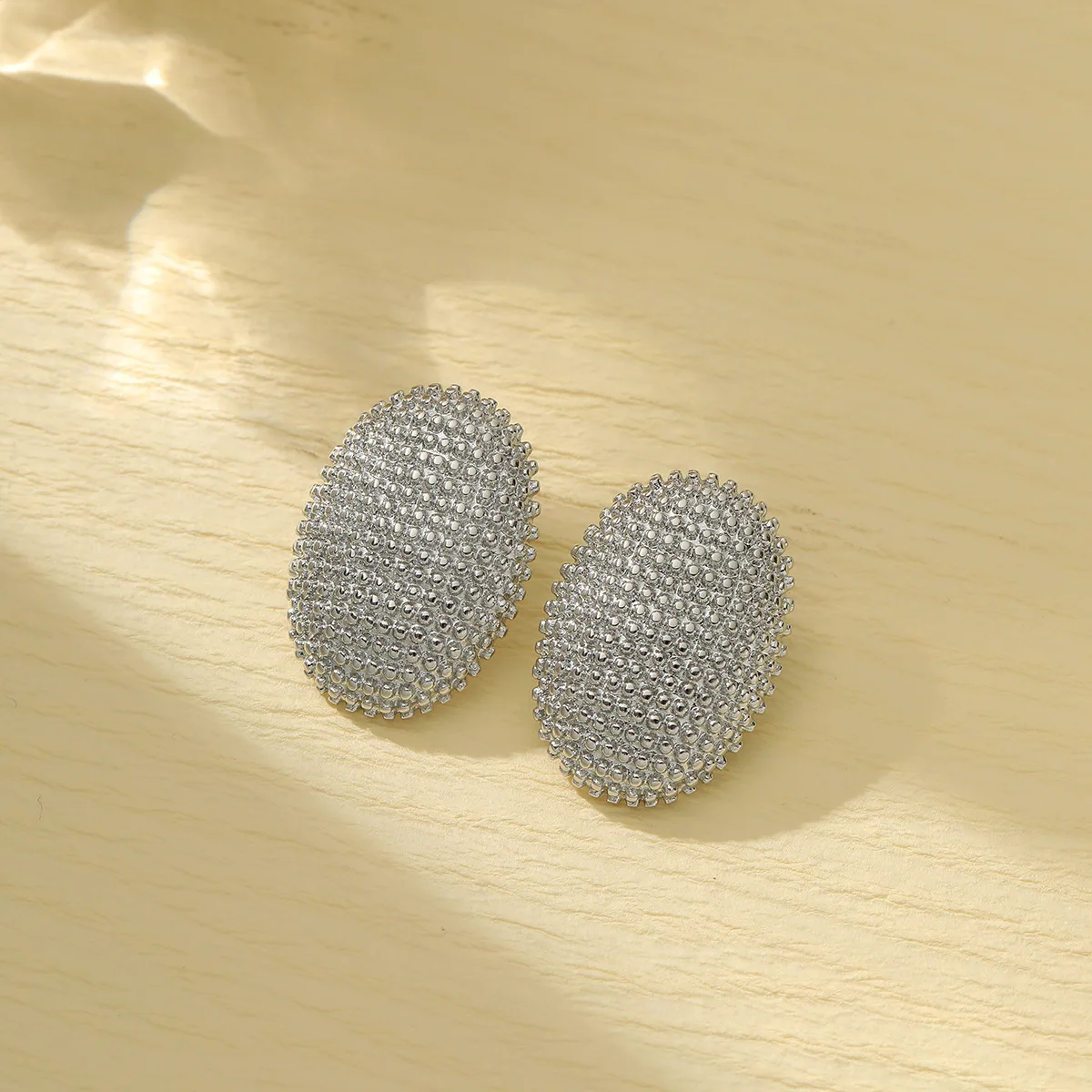 NIMAI панк овальные серьги-гвоздики из нержавеющей стали в форме яйца женские