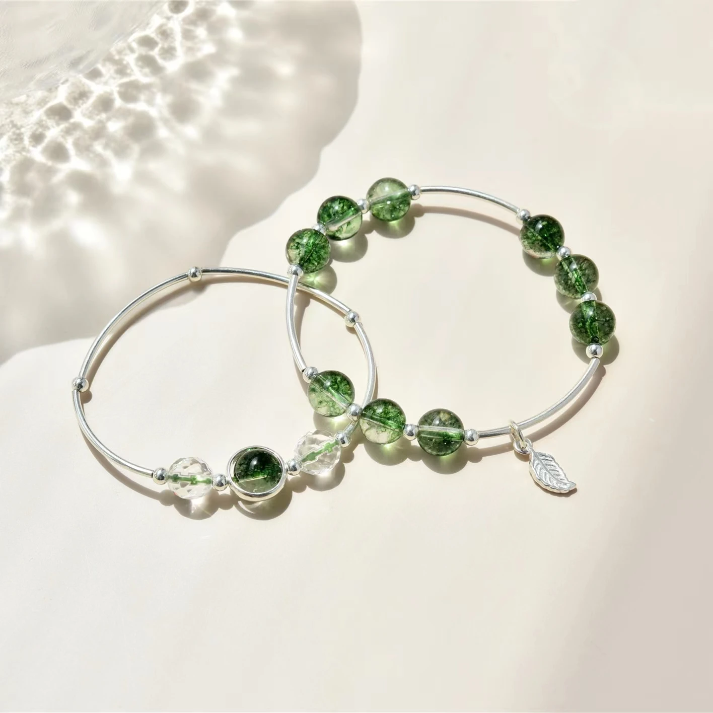 Natural Stones Bracelets Green Beads 8MM 925Silver Pendant Fashion Jewelry for Women Christmas Gift 2023 Novelty Рук Kебаб