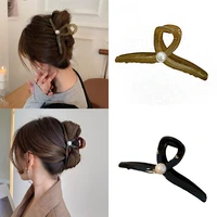 2022 women elegant brown cross geometric acrylic hair claw vintage hair clips headband hairpin hair crab hair accessories