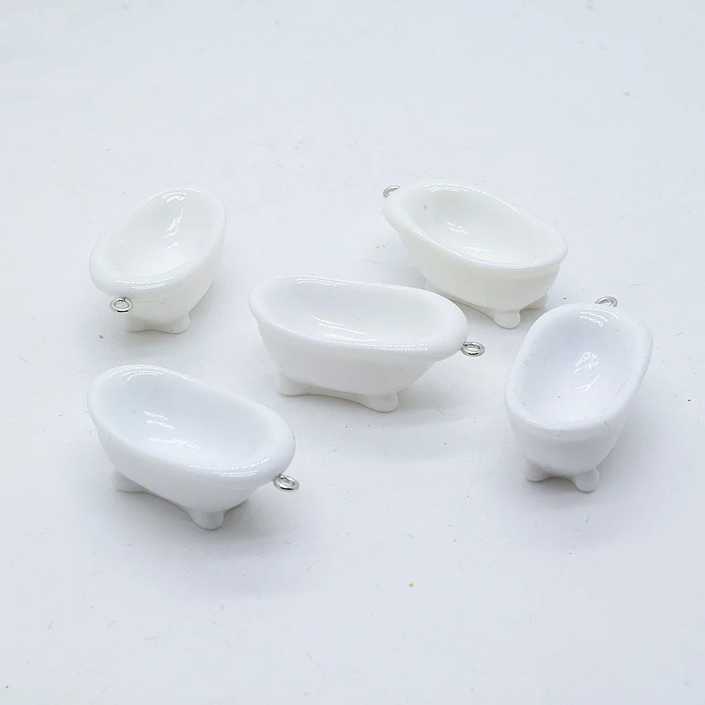 6 шт. миниатюрные подвески из смолы в виде ванны туалета