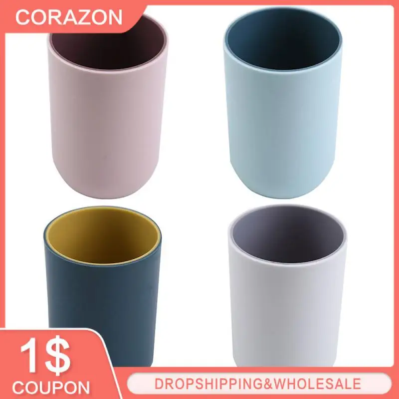 

Bathroom Tumblers Good Morning Cup Round Toothbrush Toothpaste Holder Cup Travel Washing Cup Water Mug Bathroom Accessories