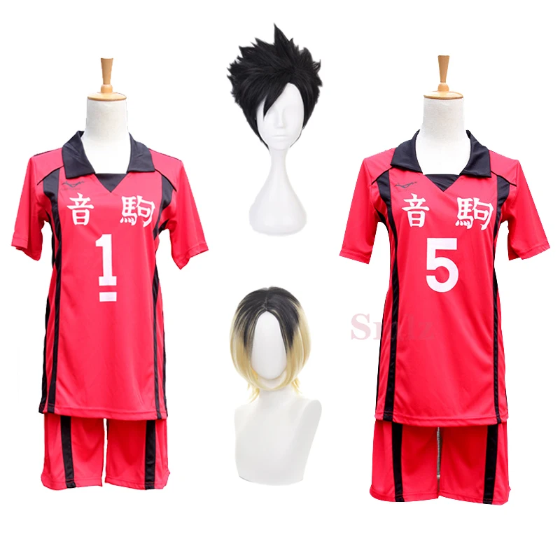 

Haikyuu!! Nekoma High School cosplay costume No 1 Tetsurou Kuroo 5 Kenma Kozume cosplay Jersey Sports Wear wig Uniform