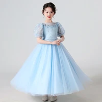2022 new little lady princess long flower girl dresses long evening dresses girl wedding party dress baby birthday dress