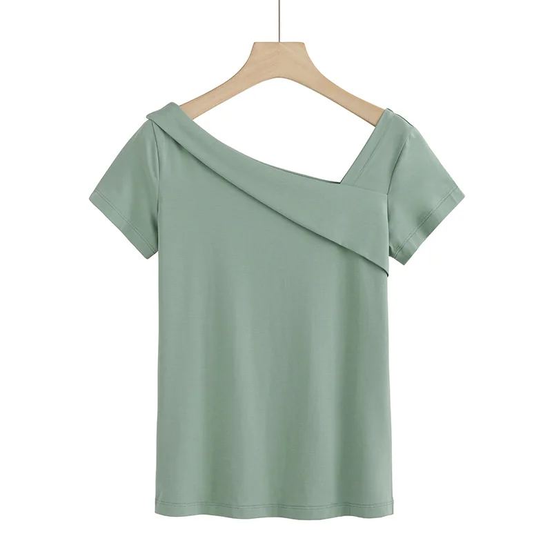 

Summer new short-sleeved pullover new 2021 slim t-shirt women gray22