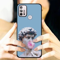 funny statue man woman phone case for moto g7 power eu e20 e40 g30 g9 play g50 g60 e7 plus g60s g40 fusion bumper fundas cover