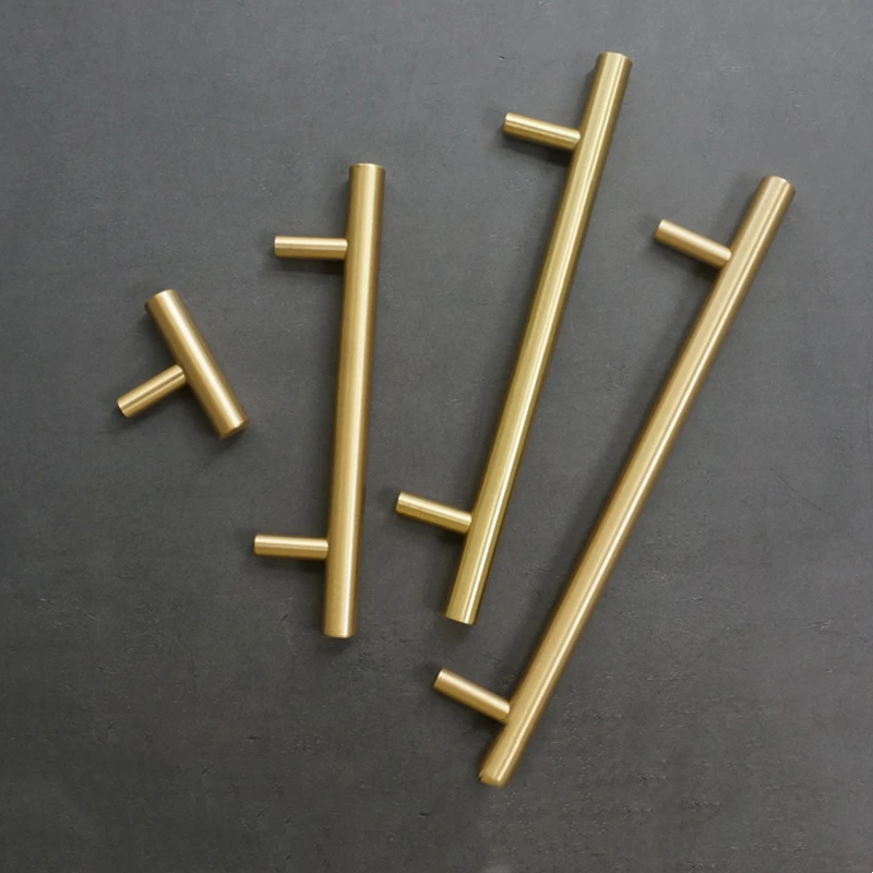 

Classic T-shaped Brass Knobs Drawer Knobs and Pulls Cabinet Handles Door Handles Long Handles Furniture Hardware Accessories