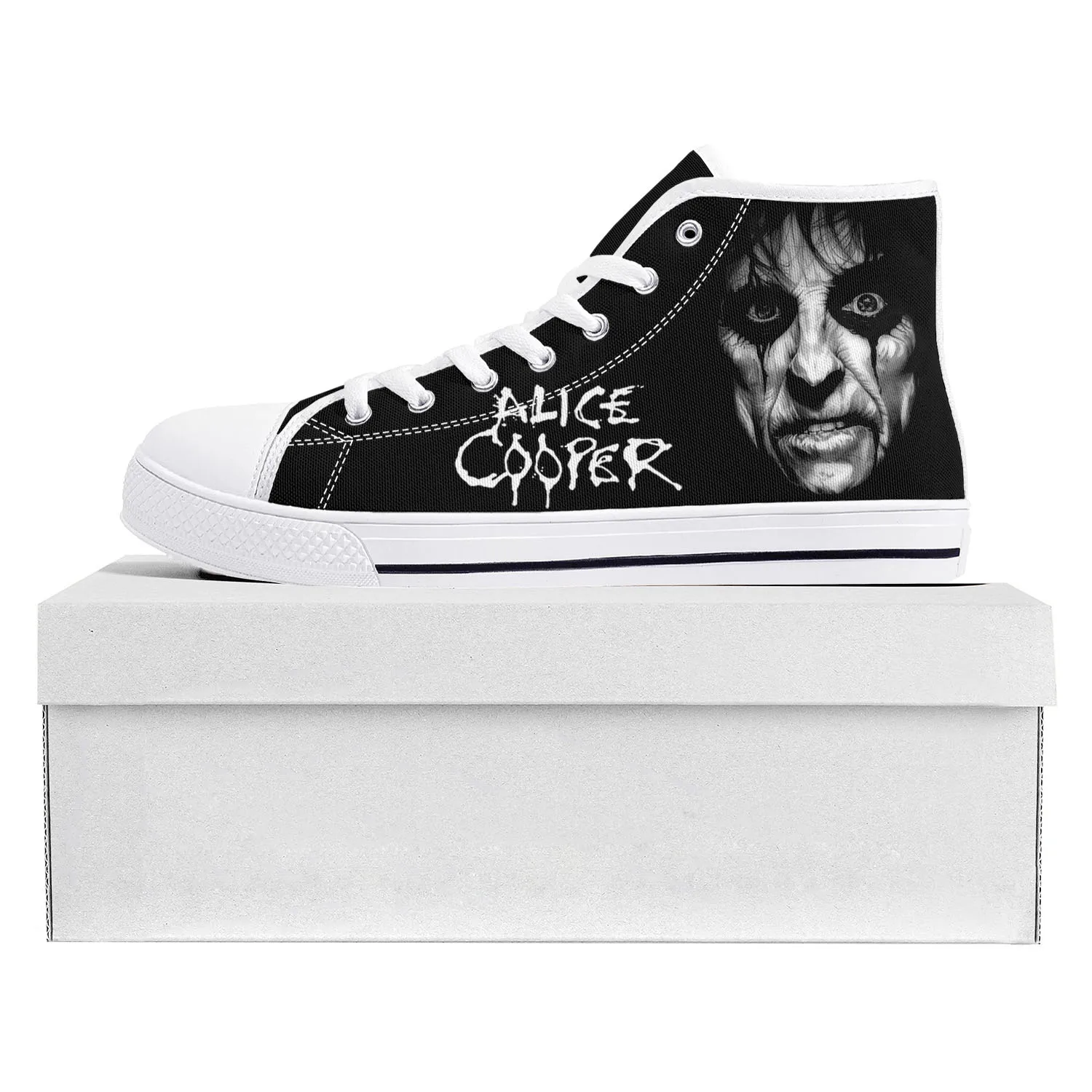 Alice Cooper Rock Singer Pop High Top High Quality Sneakers Mens Womens Teenager Canvas Sneaker Casual Couple Shoes Custom Shoe