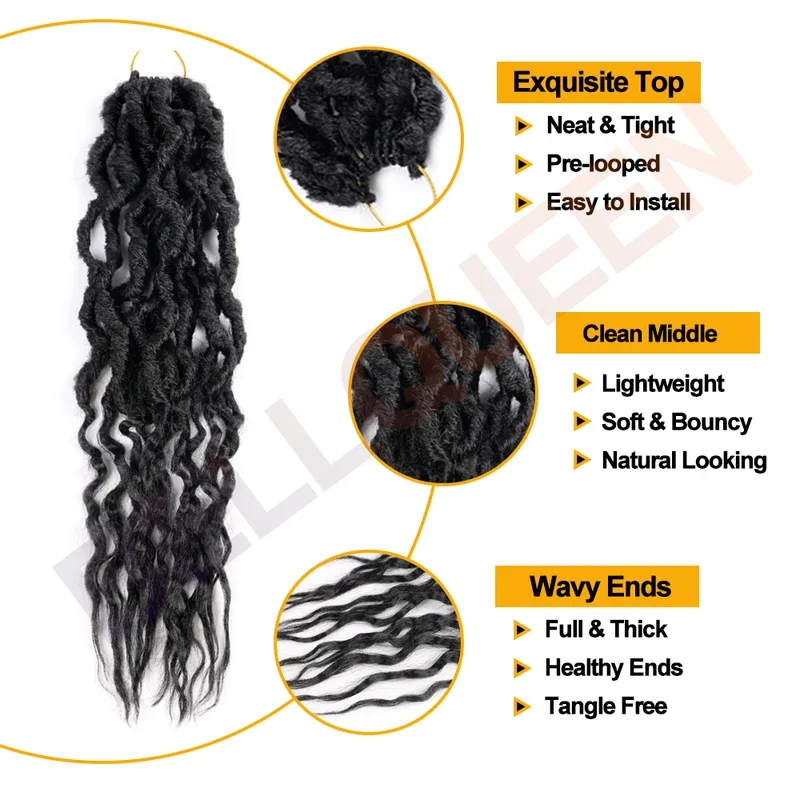 Bellqueen Grey Goddess Locs Вязаные крючком волосы 16 24 дюйма с предварительной петлей Boho Queen