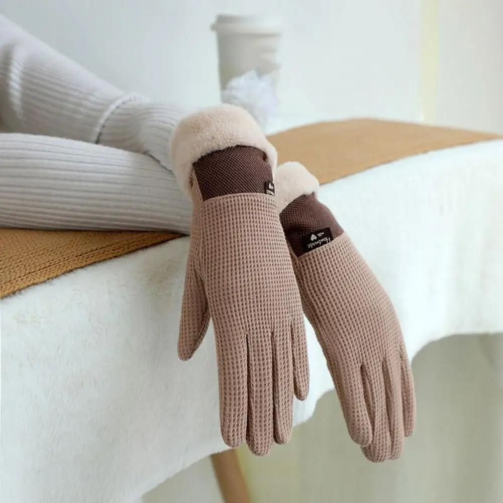 

Winter Gloves Winter Waffle Plaid Texture Gloves Warm Anti-slip Touch Screen Driving Running Accessories for Autumn Winter Warm