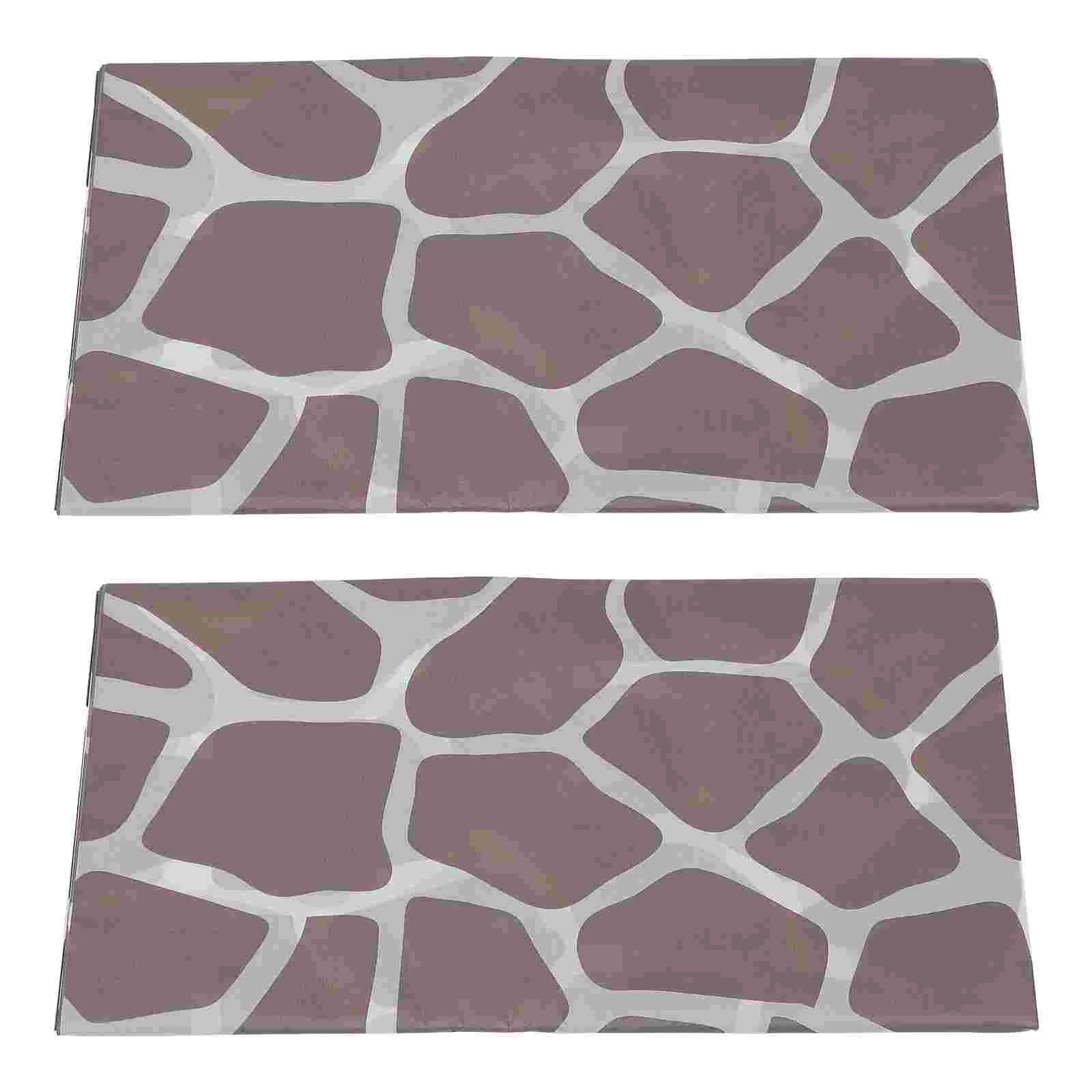 

2pcs Home Party Tablecloth Birthday Decor Animal Grain Waterproof Table Covers