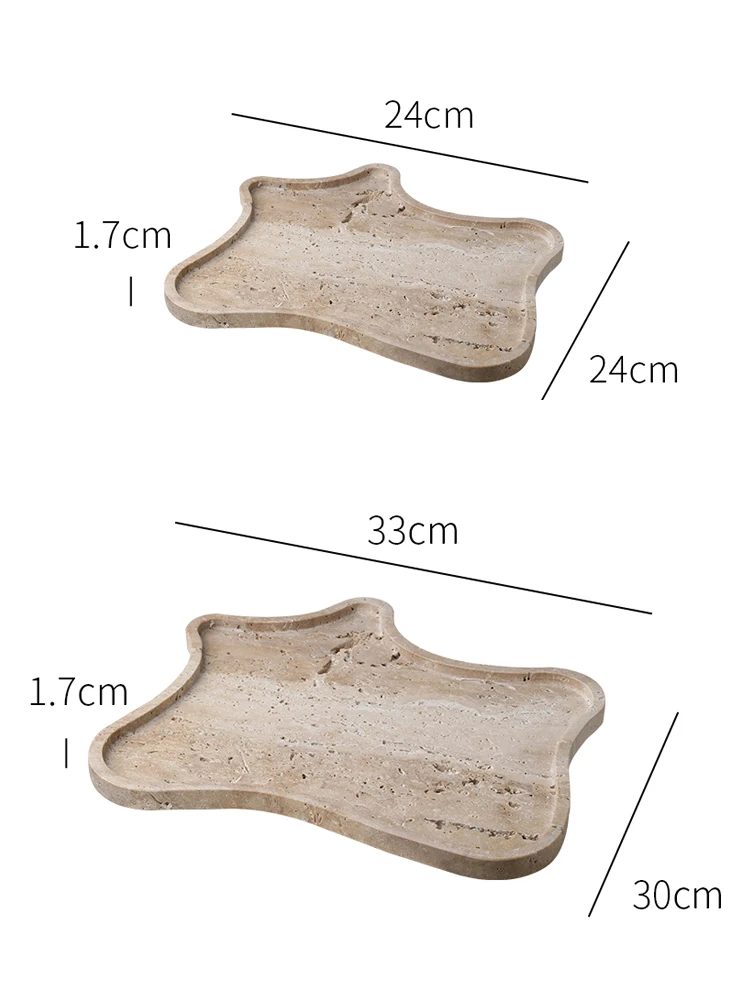 Декоративный поднос из травертина