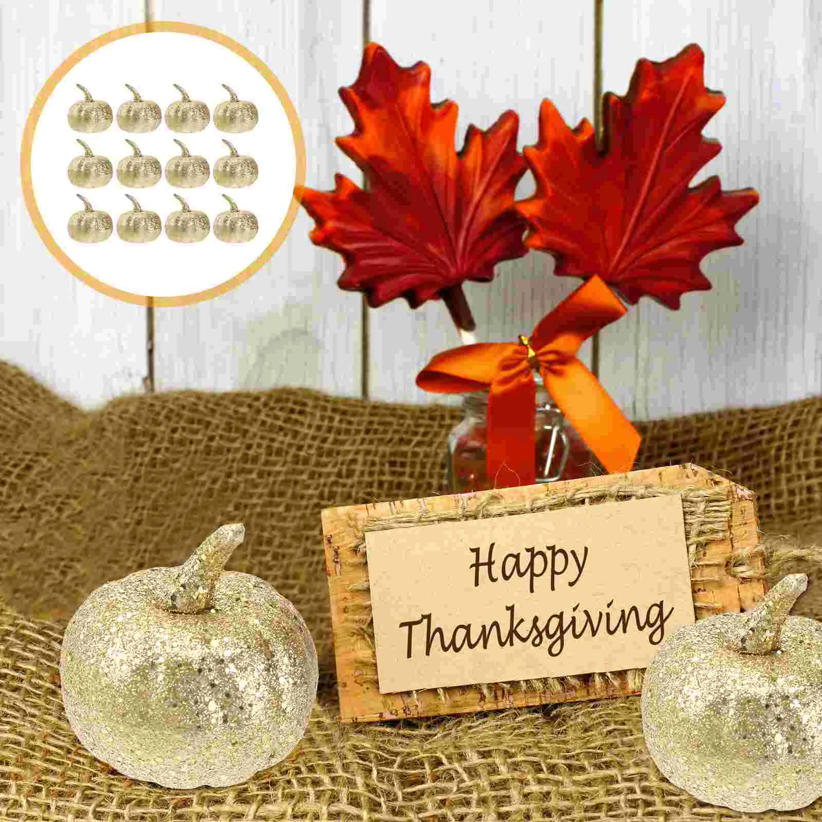

Pumpkin Pumpkinsdecorations Artificial Mini Fallfoam Table Decor Glitter Home Small Harvest Decorating Fake Faux Simulation