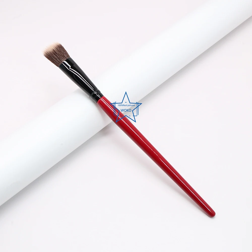 

Highlighting Makeup Brush Classic Red Body Curve Plastic Long Handle Soft Synthetic Contour Cheek Precise Highlighting Brush