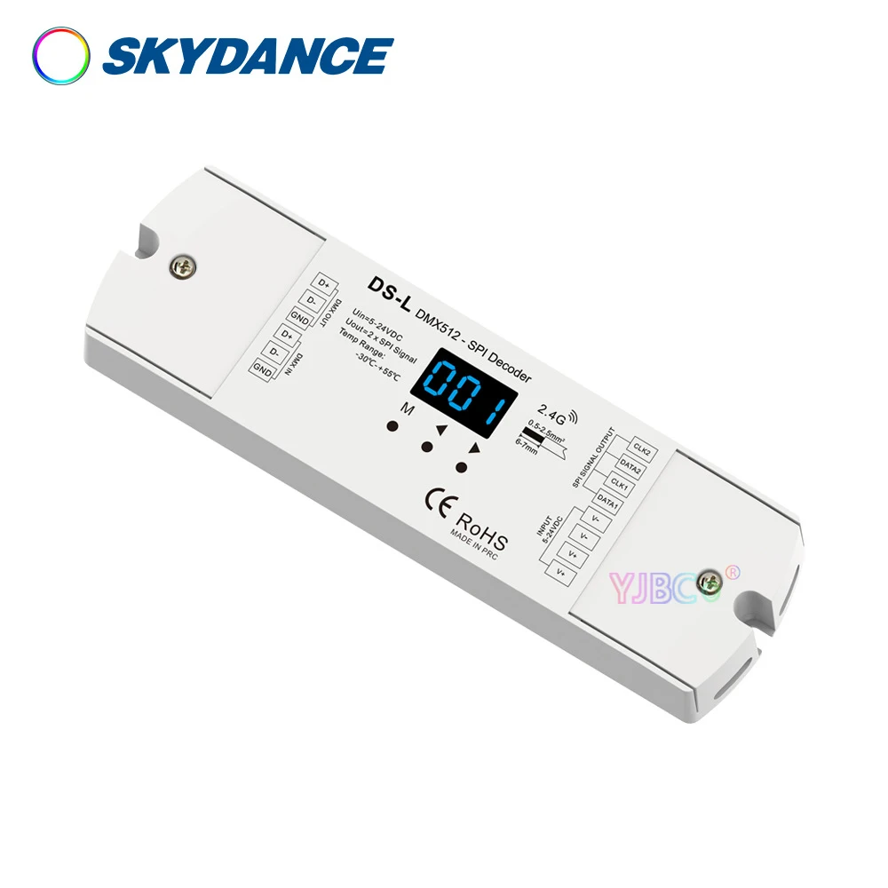 Skydance DMX512 в SPI-декодер Конвертер сигнала DMX WS2812 2815 RGB RGBW IC пиксельный контроллер