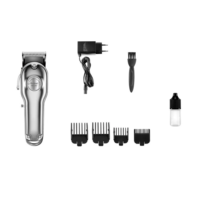 

Kemei KM-1987 Electric Hair Clipper Rechargeable Adjustable Carbon Steel Cutter Head Hair Clipper EU Plug