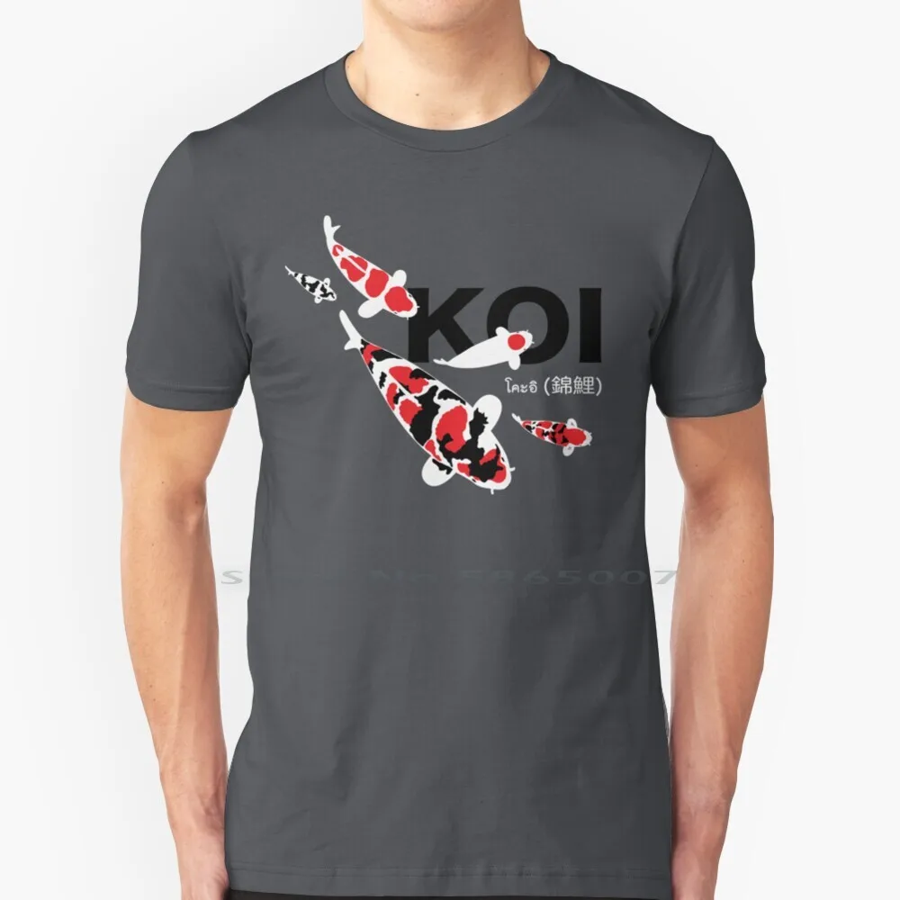 

Футболка Koi Fish из 100% хлопка, большой размер 6xl, модная футболка в подарок