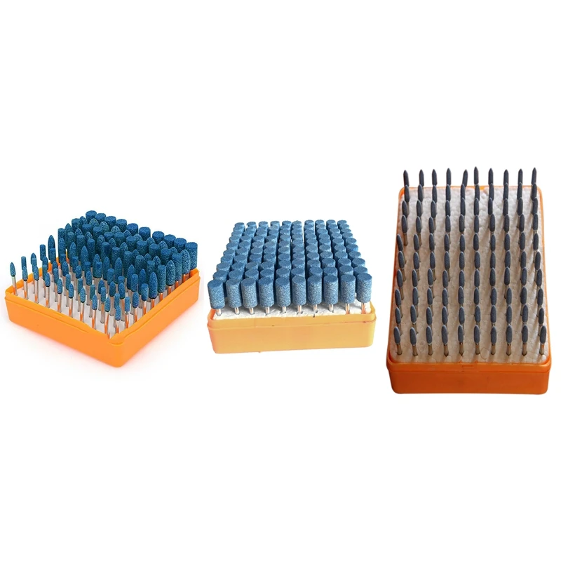 

100PCS Ceramic Polishing Grinding Drill Bit 1/8 Inch (About 0.3Cm) Shank Blue Grinding Wheel Grinding Head