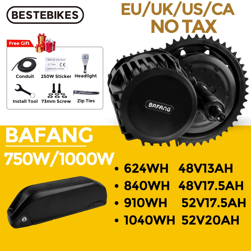 Bafang 48V 52V 1000W 48V750W BBSHD BBS03 BBS02B мотор среднего привода Ebike