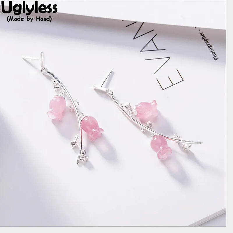 

Женские серьги из серебра 100% пробы, с розовыми кристаллами