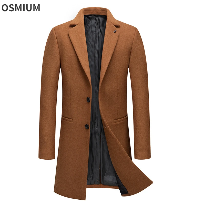 Осенне-зимнее длинное шерстяное пальто мужское женская хлопковая Толстая