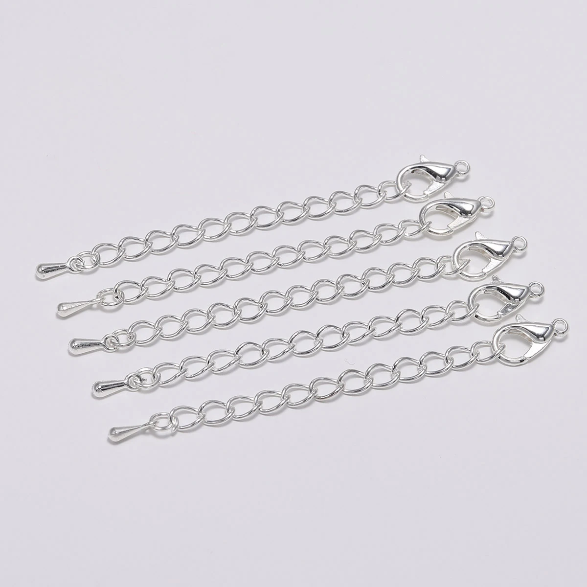20pcs/lot 65-90mm Tone Extended Extension Tail Chain Lobster Clasps Connector for DIY Jewelry Making Findings Bracelet Necklace