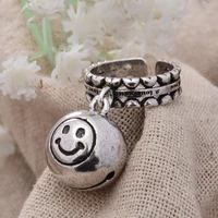 new arrival 30 silver plated elegant smile face ball lady ring original jewelry for women best gifts hot sell